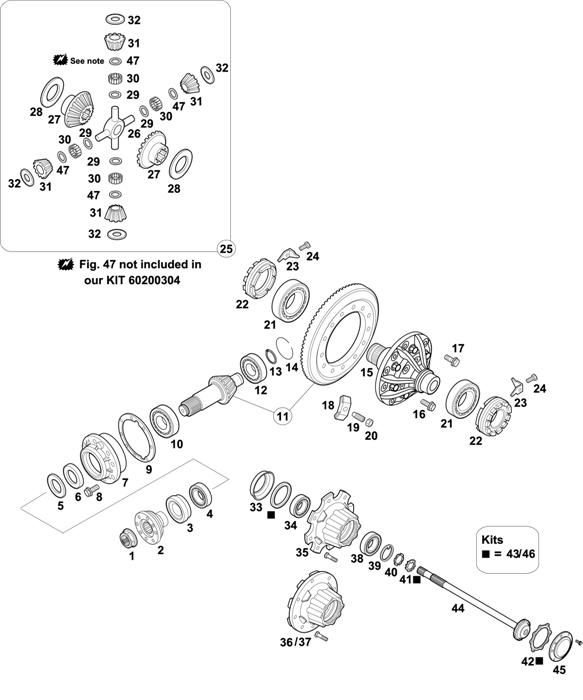 Схема Mercedes-Benz-60 — REAR AXLE: HL 4/038 D-10 / HL 4/038 D-12 / HL 4/039 D-10 / HL 4/039 D-12 / HL 4/038 D-9,4 / HL 4/039 DL-12 / HL 4/035 D-9,2 / HL 4/035 D-10,6