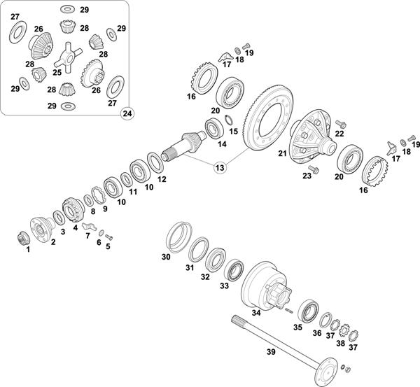 Схема Mercedes-Benz-60 — REAR AXLE: HL 1/2-3,3