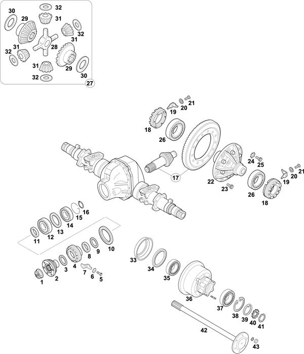 Схема Mercedes-Benz-60 — REAR AXLE: HL 2/5-4,5 / HL 2/9-4,7