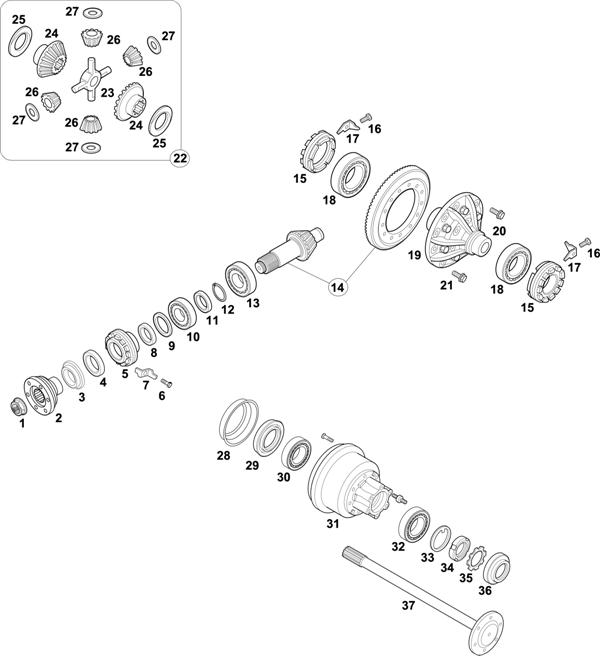 Схема Mercedes-Benz-60 — REAR AXLE: HL 1/8-4,7 / HL 1/9-5,6