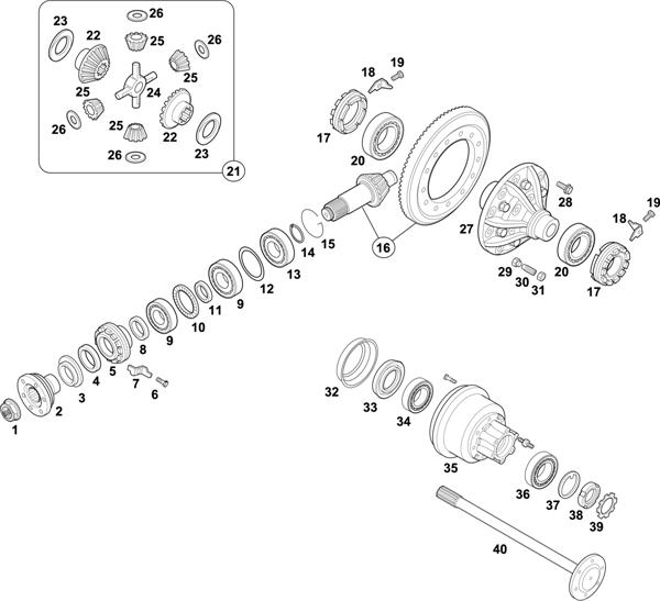 Схема Mercedes-Benz-60 — REAR AXLE: HL 2/12 D-4,5