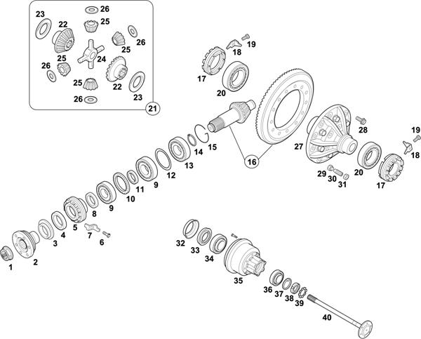 Схема Mercedes-Benz-60 — REAR AXLE: HL 2/11 D-5,8