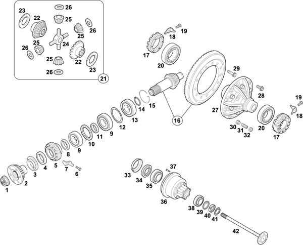 Схема Mercedes-Benz-60 — REAR AXLE: HL 2/11 D-5,8