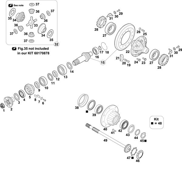 Схема Mercedes-Benz-60 — REAR AXLE: HO 5/8 DL-10 / HO 5/8 L-10