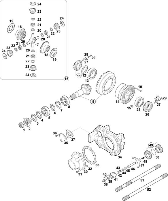 Схема Mercedes-Benz-60 — REAR AXLE: HL 7/18 DS-13 TURKEY / HL 7/18 D-13 TURKEY