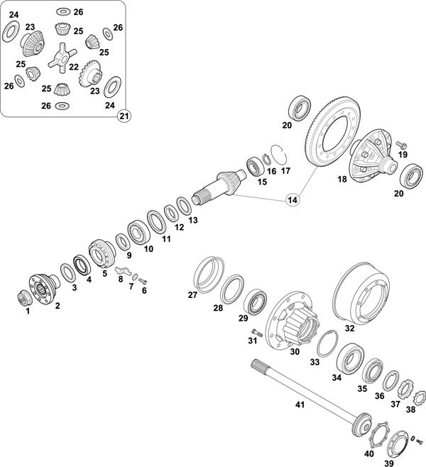 Схема Mercedes-Benz-60 — REAR AXLE: HO 4/2-7,6 TURKEY