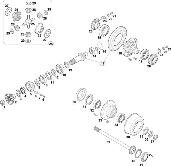 Схема Mercedes-Benz-60 — REAR AXLE: HH 4/12 D-10 BRAZIL / HL 4/26 D-9,2 BRAZIL / HL 4/27 D-10 BRAZIL