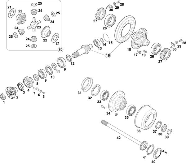 Схема Mercedes-Benz-60 — REAR AXLE: HL 4/27 D-10 BRAZIL / HL 4/26 D-9,2 BRAZIL / HH 4/12 D-10 BRAZIL