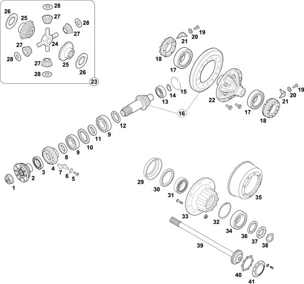 Схема Mercedes-Benz-60 — REAR AXLE: HL 4/25 D-7,6 BRAZIL / HL 4/7,6 BRAZIL / HL 4/25-7,6 BRAZIL / HL 4/25-7,6 BRAZIL