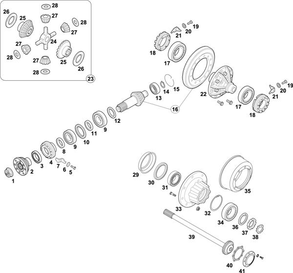 Схема Mercedes-Benz-60 — REAR AXLE: HL 4/25 D-7,6 BRAZIL / HL 4/60 D-7,6