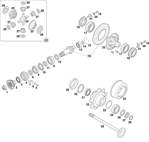 Схема Mercedes-Benz-60 — REAR AXLE: HL 4/7,6 BRAZIL