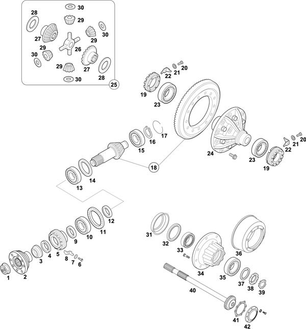 Схема Mercedes-Benz-60 — REAR AXLE: HL 5/02 D-10 BRAZIL / HL 5/02-10 BRAZIL