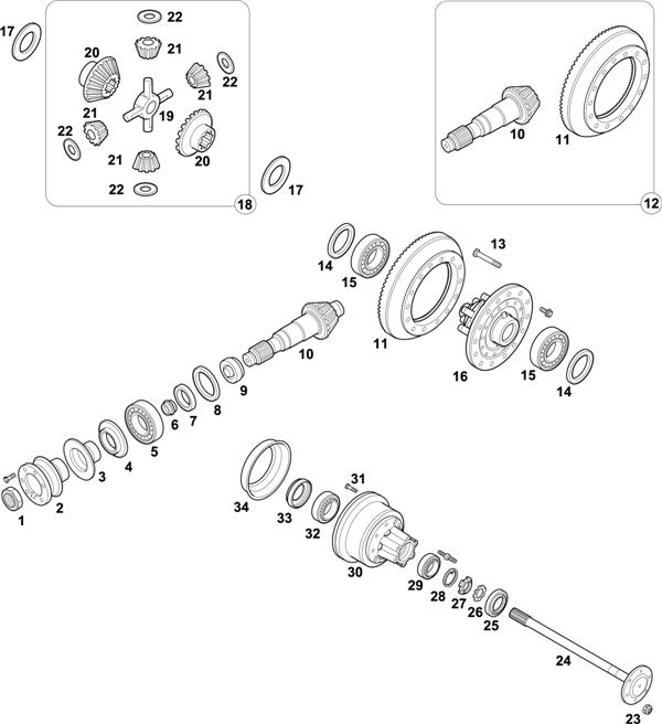 Схема Mercedes-Benz-60 — REAR AXLE: HL O/3-3,3