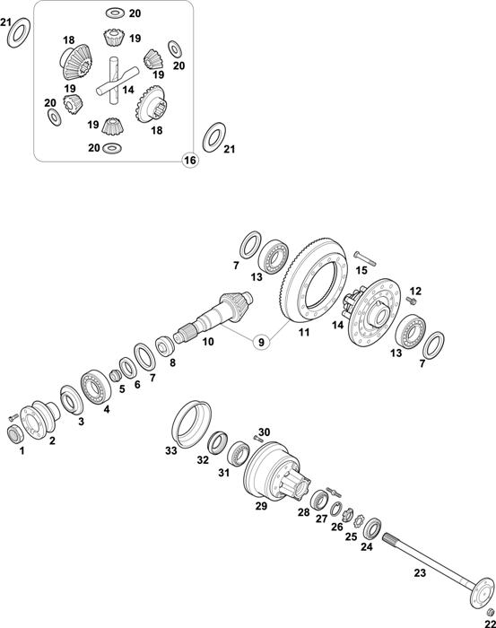 Схема Mercedes-Benz-60 — REAR AXLE: HL O/6-3,9