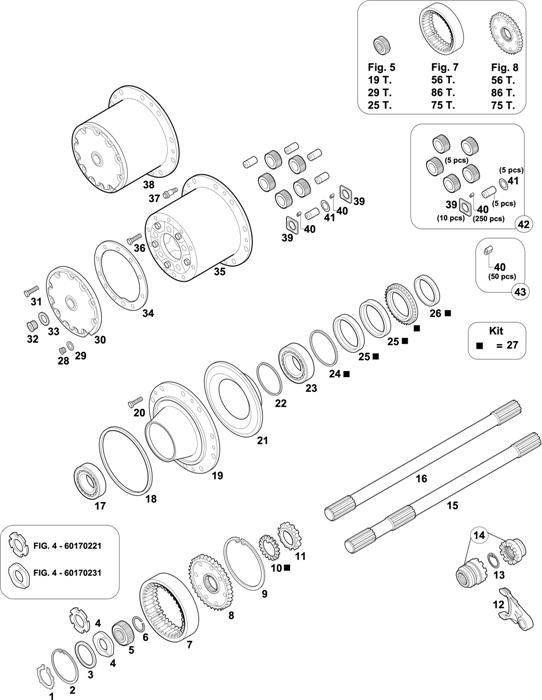 Схема Mercedes-Benz-60 — INTERMEDIATE AXLES HUBS: HD 7/2 DG-10 / HD 7/11 DG-9 / HD 7/19 DG-13 / HD 7/2 DLG-10 / HD 7/5 DG-10 / HD 7/2 DSG-10 / HD 7/19 DSG-13