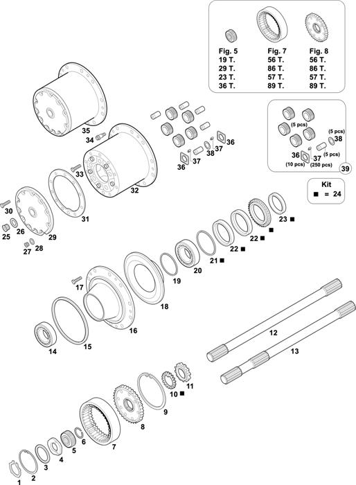 Схема Mercedes-Benz-60 — INTERMEDIATE AXLES HUBS: HD 7/2 DG-10 / HD 7/5 DG-10 / HD 7/19 DG-13