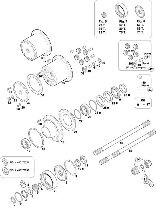 Схема Mercedes-Benz-60 — INTERMEDIATE AXLES HUBS: HD 7/2 DG-10 / HD 7/19 DGS-13