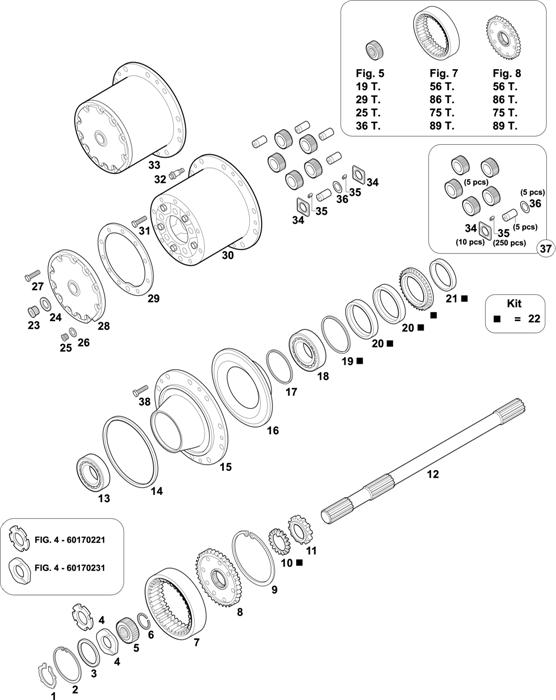 Схема Mercedes-Benz-60 — INTERMEDIATE AXLES HUBS: HD 7/5 DG-10