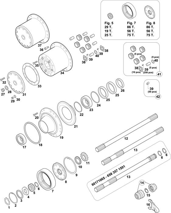 Схема Mercedes-Benz-60 — INTERMEDIATE AXLES HUBS: HD 7/014 DGS-16 TURKEY