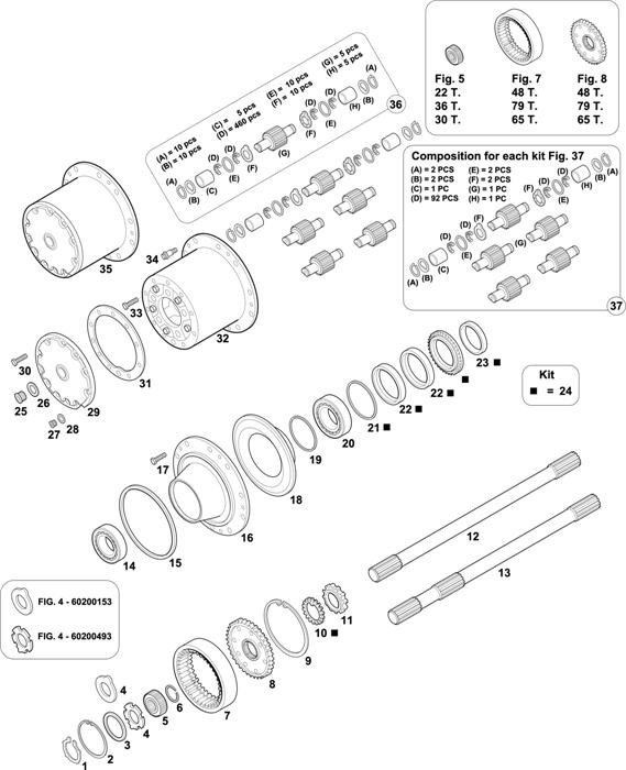 Схема Mercedes-Benz-60 — REAR AXLES HUBS: HL 7/3 D-10