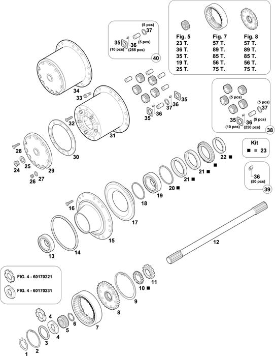Схема Mercedes-Benz-60 — REAR AXLES HUBS: HO 7/9 DL-10 / HO 7/10 DL-11,5