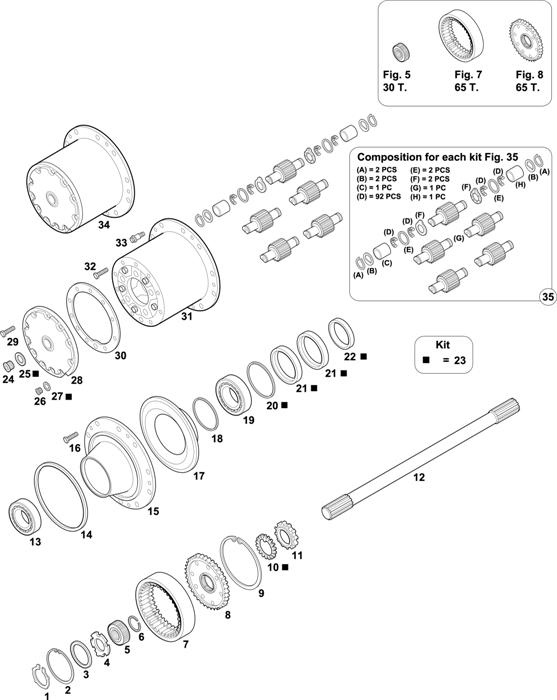 Схема Mercedes-Benz-60 — REAR AXLES HUBS: HL 7/1 D-10 / HL 7/26 D-12,3