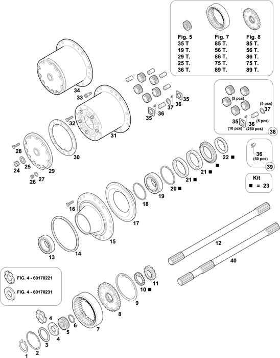 Mercedes-Benz-60 — REAR AXLES HUBS: HL 7/1 D-10 / HL 7/26 D-12,3 / HL 7/4 D-10