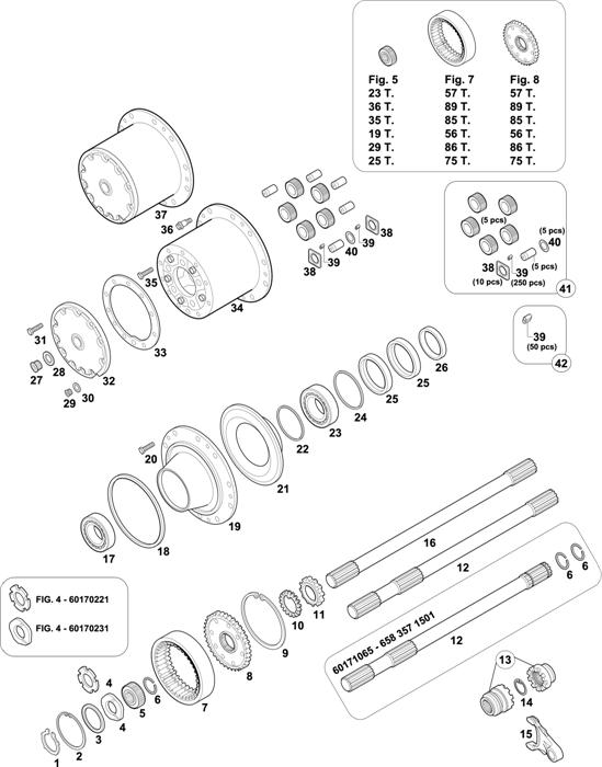 Схема Mercedes-Benz-60 — REAR AXLES HUBS: HL 7/07 DS-10 / HL 7/015 DS-13 / HL 7/015 D-13 / HL 7/07 D-10 / HL 7/07 DL-10