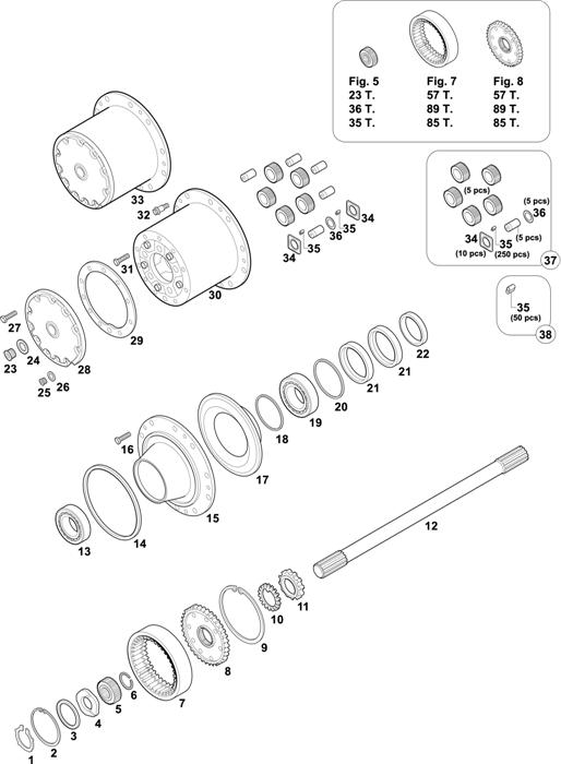 Mercedes-Benz-60 — REAR AXLES HUBS: HL 7/07 D-10 / HL 7/015 DL-13 / HL 7/015 D-13 / HL 7/07 DL-10 / HL 7/021 D-10