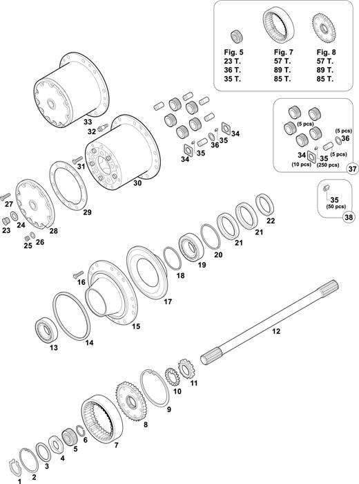 Схема Mercedes-Benz-60 — REAR AXLES HUBS: HL 7/07 D-10 / HL 7/015 D-13 / HL 7/07 DL-10