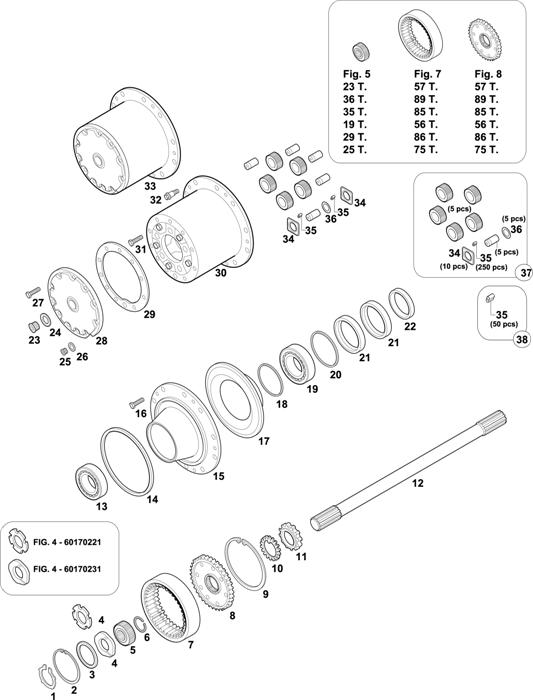 Mercedes-Benz-60 — REAR AXLES HUBS: HL 7/015 DL-13 / HL 7/021 D-10 / HL 7/015 D-13 / HL 7/02 DL-10 / HL 7/021 DL-10 / HL 7/013 D-16