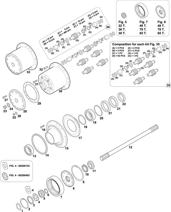 Схема Mercedes-Benz-60 — REAR AXLES HUBS: HL 7/015 D-13