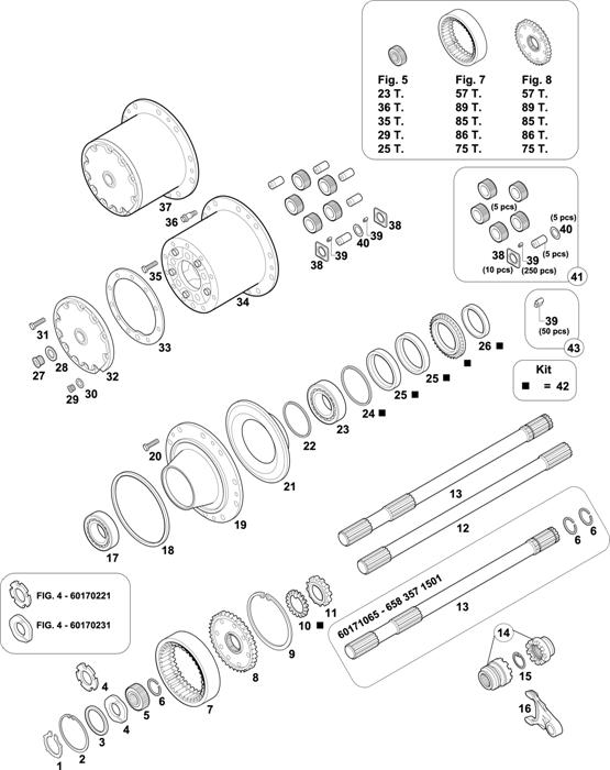 Схема Mercedes-Benz-60 — REAR AXLES HUBS: HL 7/07 D-11,5 / HL 7/015 D-13