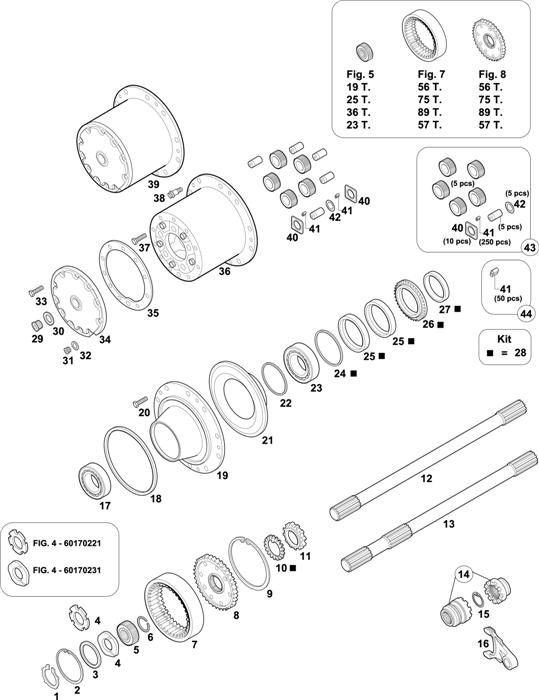 Схема Mercedes-Benz-60 — REAR AXLES HUBS: HO 7/01 DL-10 / HO 7/02 DLM-10 / HO 7/01 DLS-10