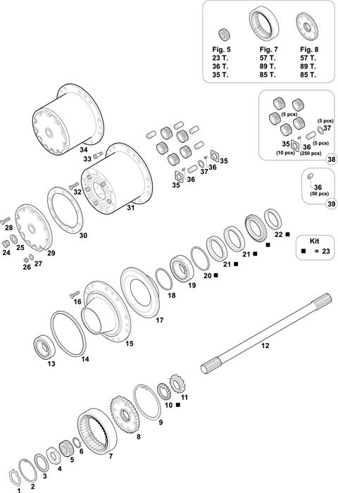 Схема Mercedes-Benz-60 — REAR AXLES HUBS: HL 7/024 D-12,3 / HL 7/024 DL-12,3