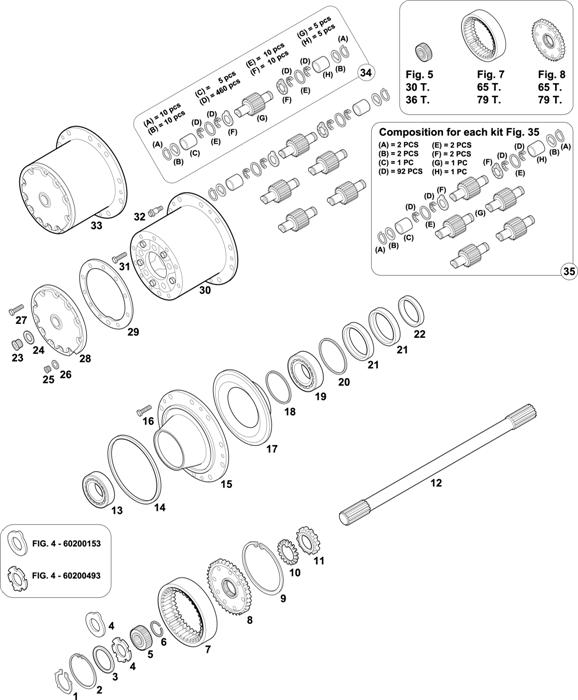 Схема Mercedes-Benz-60 — REAR AXLES HUBS: HO 7/02 DLM-10