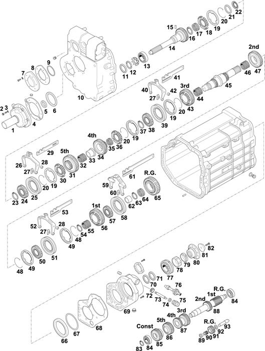 Схема Mercedes-Benz-60 — Gearbox-New Generation: G4/65-6/9,0 / GO4/95-5/5,1 / G4/95-6/9,0 / GO4/105-6/7,18 / G4/110-6/9,0 / GO4/110-5/5,1 / GO4/120-6/7,18 / GO4/130-6/7,18 / GO4/160-6/7,18