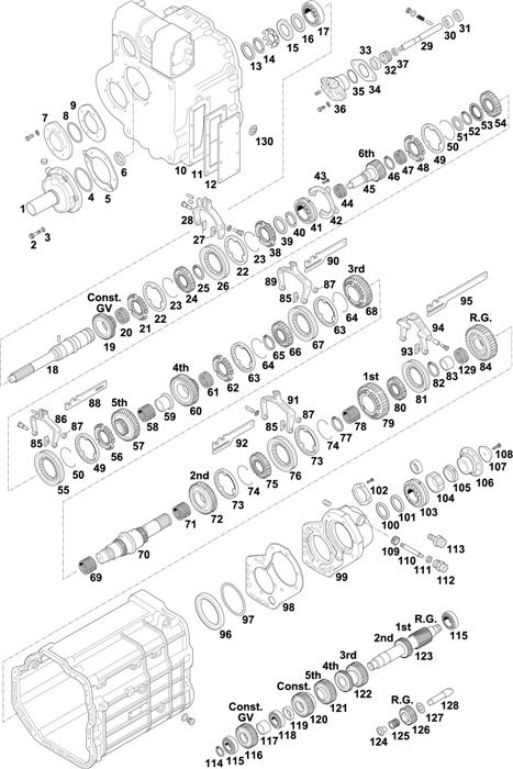 Схема Mercedes-Benz-60 — Gearbox-New Generation: GV4/95-6/9,0 / GV4/110-6/9,0