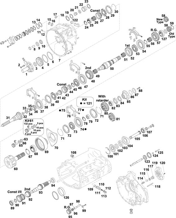 Схема Mercedes-Benz-60 — Gearbox-New Generation: G211-12 KL