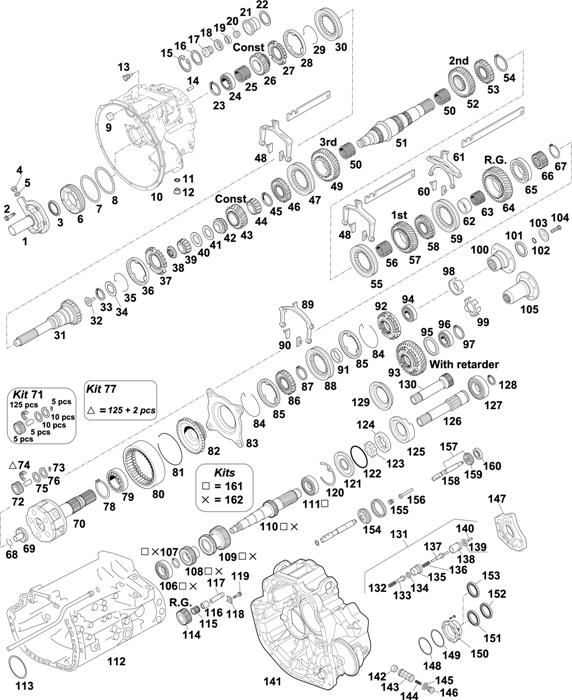 Схема Mercedes-Benz-60 — Gearbox-New Generation: G241-16 KL