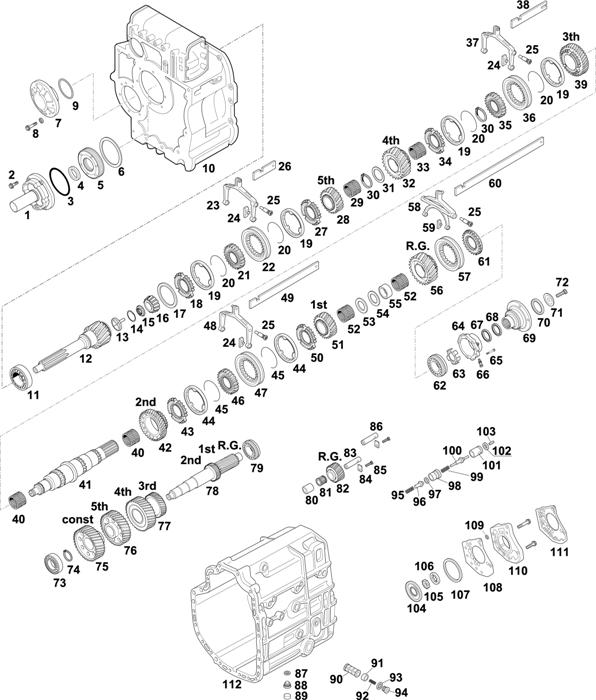 Схема Mercedes-Benz-60 — Gearbox-New Generation: GO 170 6/8,2-1,0  -  GO 190 6/8,2-1,0
