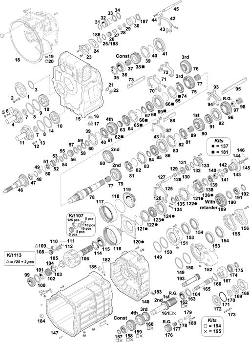 Схема Mercedes-Benz-60 — Gearbox-New Generation: G210-16/14,2-0,83/EPS / G240-16/11,7-0,69/EPS