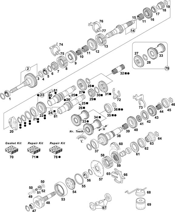 Схема Renault-70 — Gearbox: B9
