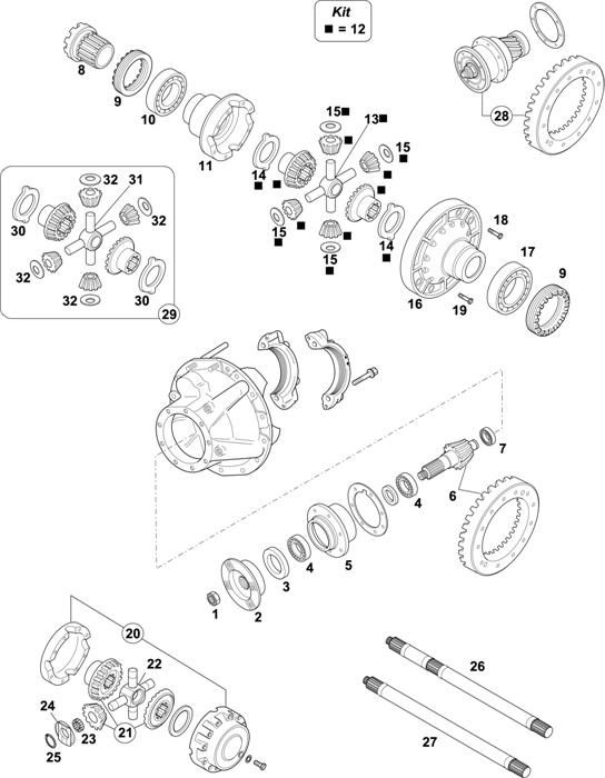 Схема Renault-70 — Rear Axle: P 1141 B / PR 1341.02