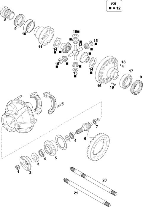 Схема Renault-70 — Rear Axle: P 1141 A