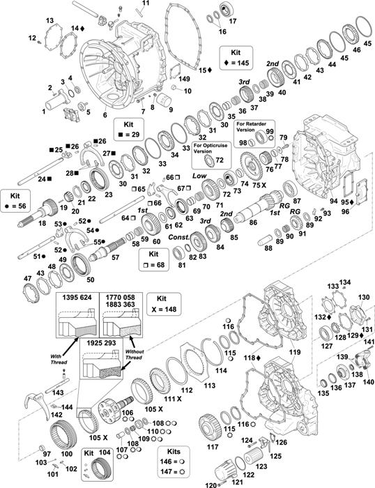 Схема Scania-74 — GEARBOX: GR 875 / GR 875R