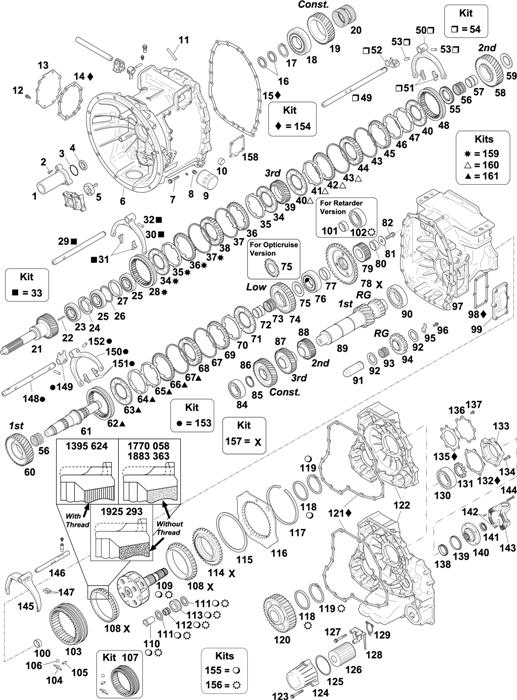 Схема Scania-74 — GEARBOX: GRS 895 / GRS 895R / GRSO 895 / GRSO 895R