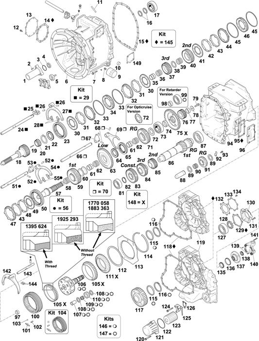 Схема Scania-74 — GEARBOX: GR 905 / GR 905R