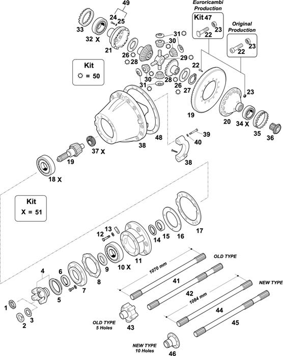 Схема Scania-74 — REAR AXLE: R 750 / R 751 / R 752
