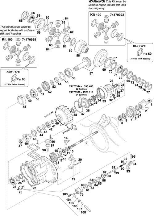 Схема Scania-74 — INTERMEDIATE AXLE: RBP 830 / RBP 831 / RBP 832